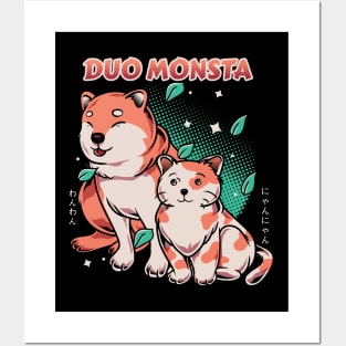 Duo Cat and Dog Posters and Art